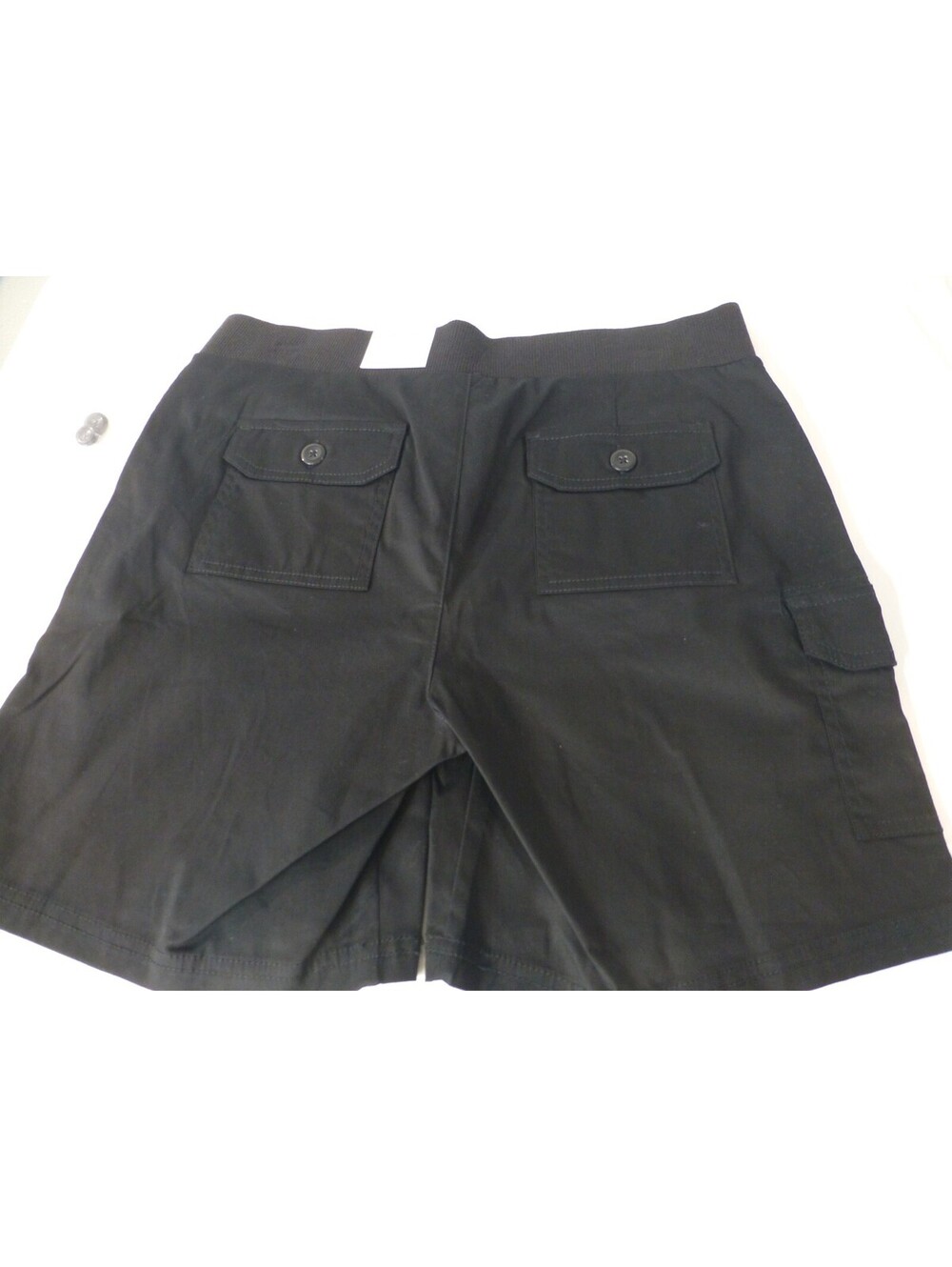 Croft & Barrow Women's Black Mid Rise Cargo Shorts Size 10 Comfort Waist 7" J4